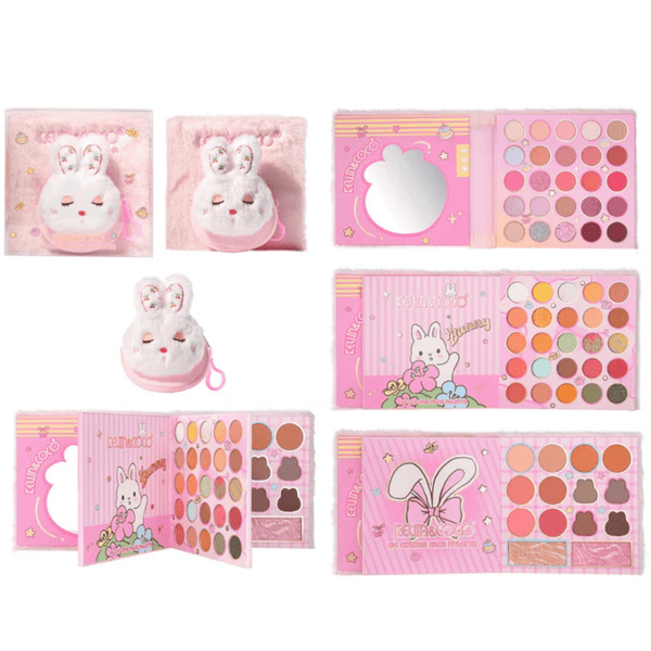 K&C-KC1299 Plush Bunny 64 Colors Face Palette: 3 PC - CosmeticholicKEVIN&COCOEyesK&C-KC1299 Plush Bunny 64 Colors Face Palette: 3 PC