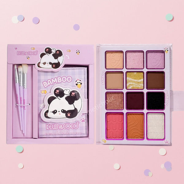K&C - KC1482 Bamboo 12 Colors Eyeshadow Palette + Brushes: 3 PC - CosmeticholicKEVIN&COCOKC1482EyesK&C - KC1482 Bamboo 12 Colors Eyeshadow Palette + Brushes: 3 PC