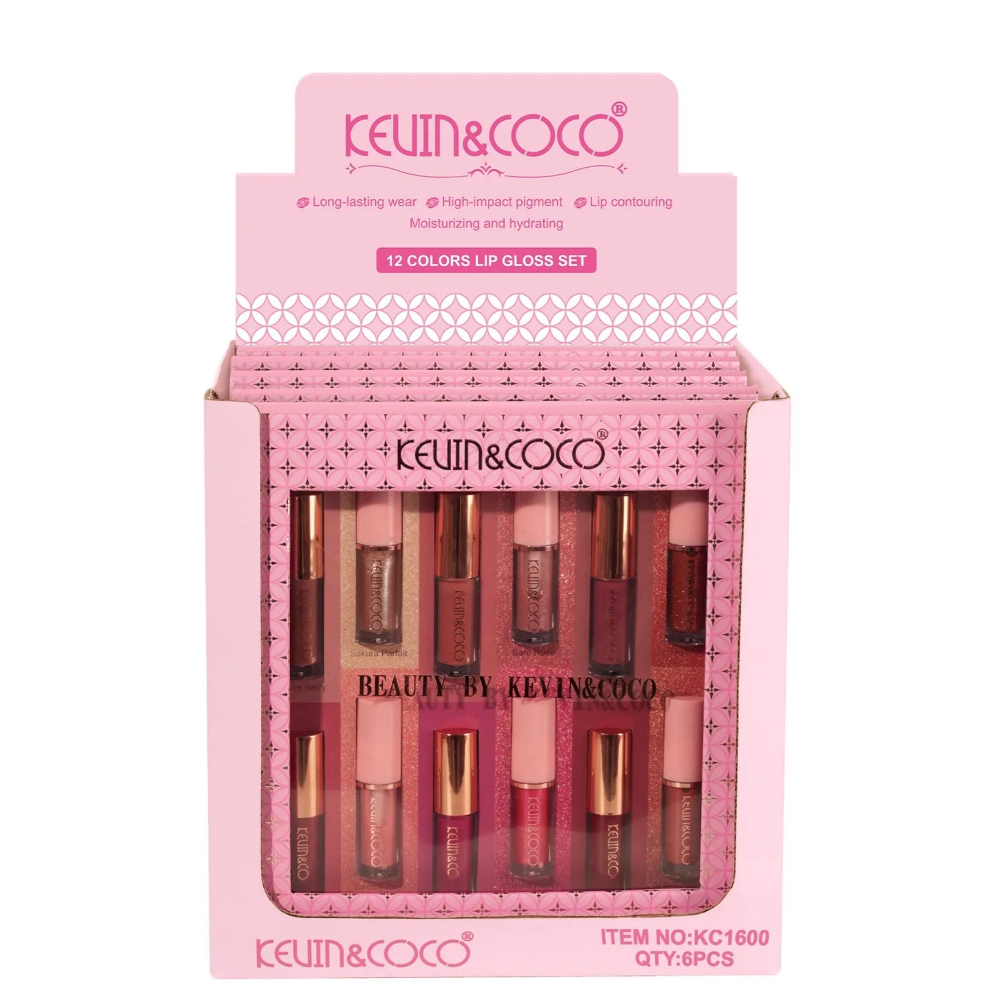 Kevin & Coco-KC1600 Glow Kiss 12 Color Lip Lacoquer Gloss Set : 6