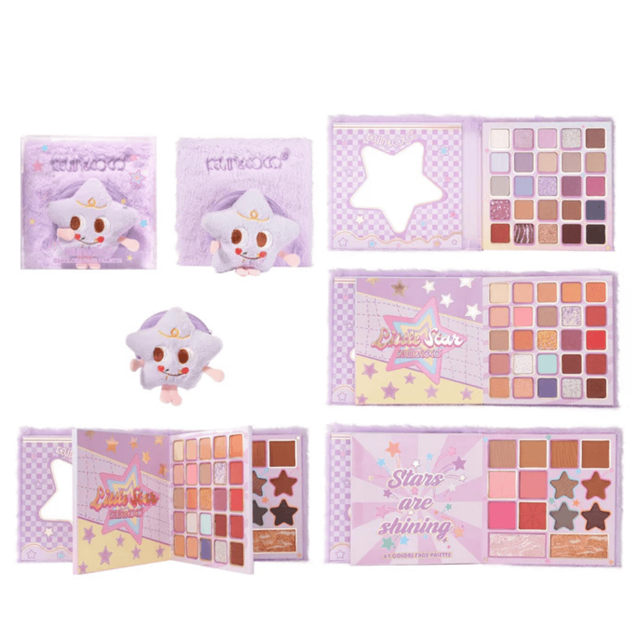 K&C-KC1634 Plush Star 64 Colors Eye & Face Palette: 3 PC - CosmeticholicKEVIN&COCOEyesK&C-KC1634 Plush Star 64 Colors Eye & Face Palette: 3 PC