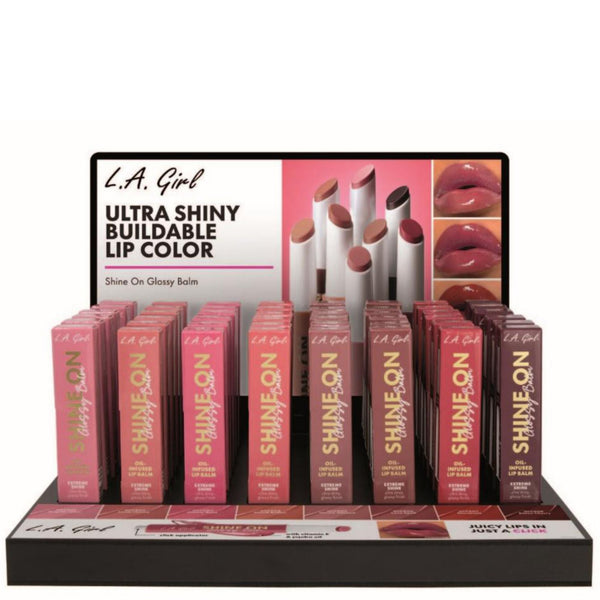 LAG - GPD559 48PC Shine On Glossy Balm with Display : 1 SET - CosmeticholicL.A GirlLipsLAG - GPD559 48PC Shine On Glossy Balm with Display : 1 SET