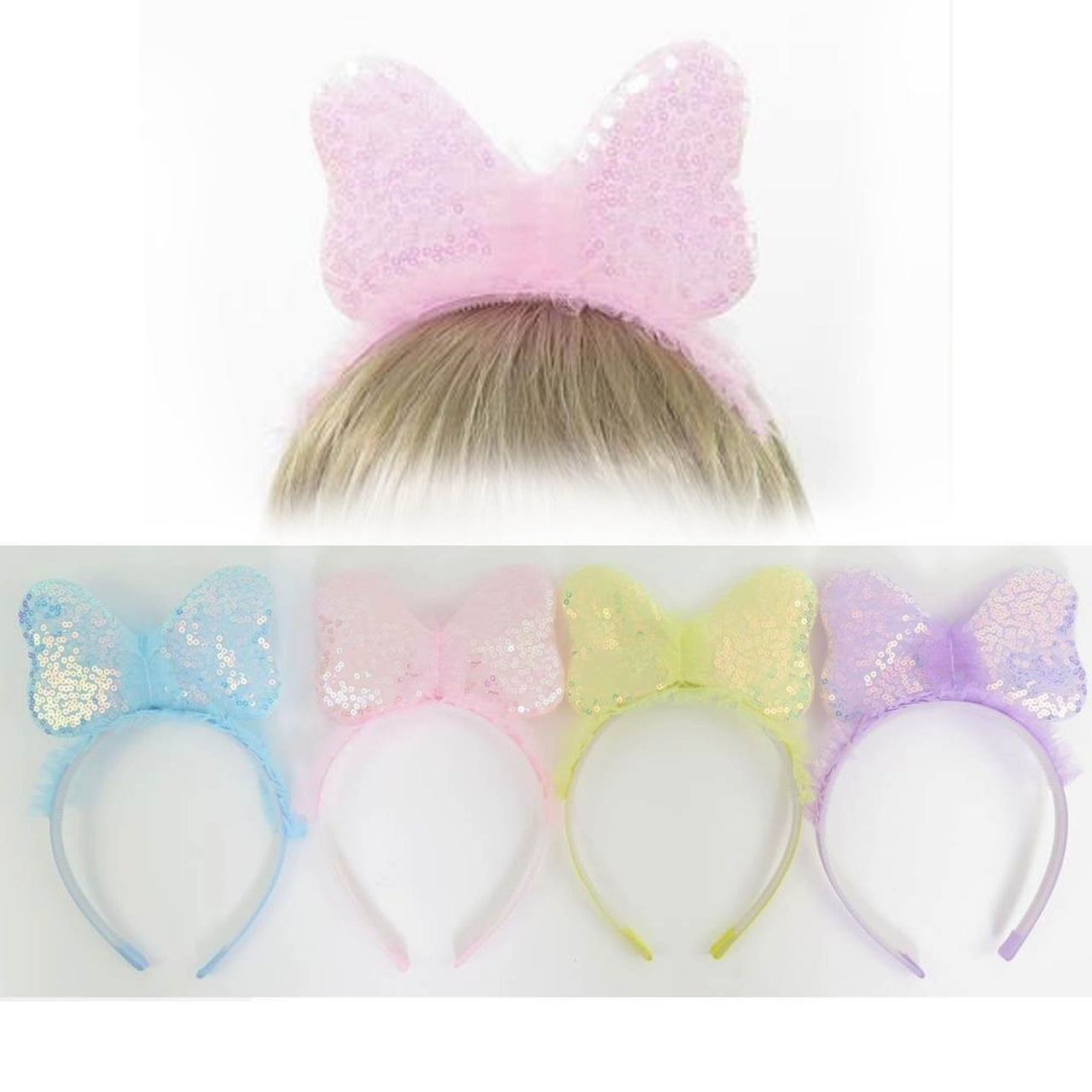 MK - H1024 Headband With Patel Sequin Ribbon 1DZ - CosmeticholicCosmeticholicHB1024fashion accessoriesMK - H1024 Headband With Patel Sequin Ribbon 1DZ