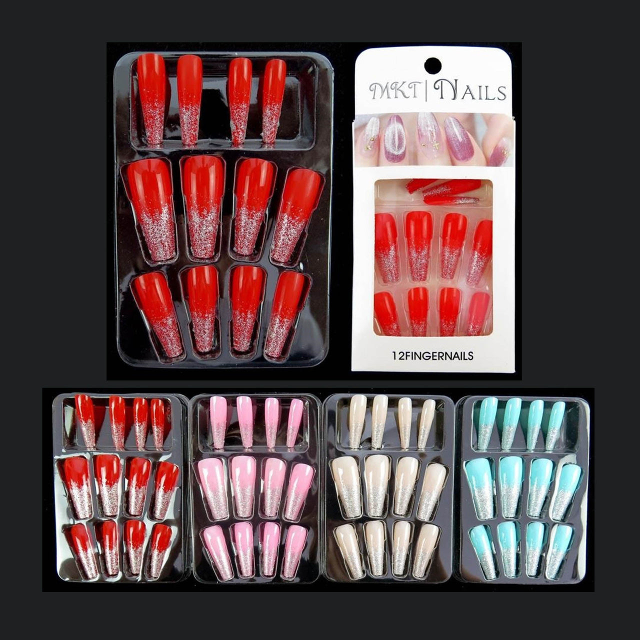MK - NA112 Pre Glued False Nail - CosmeticholicCosmeticholicNA112NailsMK - NA112 Pre Glued False Nail