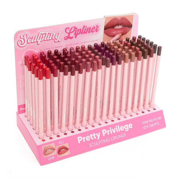 PP - PL183 Pretty Privilege Sculpting Lipliner Display : 108PCS - CosmeticholicPretty PrivilegePPPL183LipsPP - PL183 Pretty Privilege Sculpting Lipliner Display : 108PCS