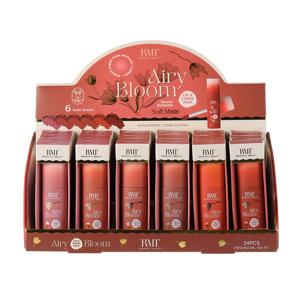 RMT - ML702FS Airy Bloom Lip Mud 'Nudes' Cheeks Lips : 2 DZ - CosmeticholicRomantic BeautyRMTML702FSLipsRMT - ML702FS Airy Bloom Lip Mud 'Nudes' Cheeks Lips : 2 DZ