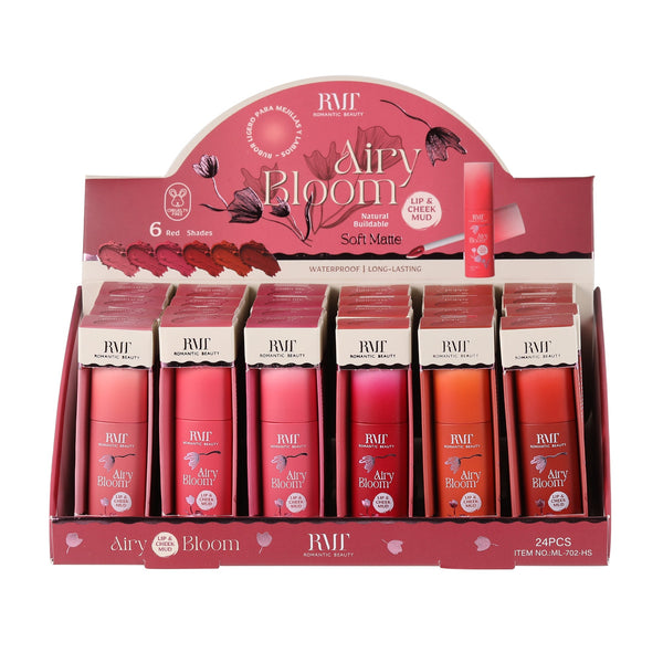 RMT - ML702HS Airy Bloom Lip Mud 'Reds' Cheeks Lips : 2 DZ - CosmeticholicRomantic BeautyRMTML702HSLipsRMT - ML702HS Airy Bloom Lip Mud 'Reds' Cheeks Lips : 2 DZ