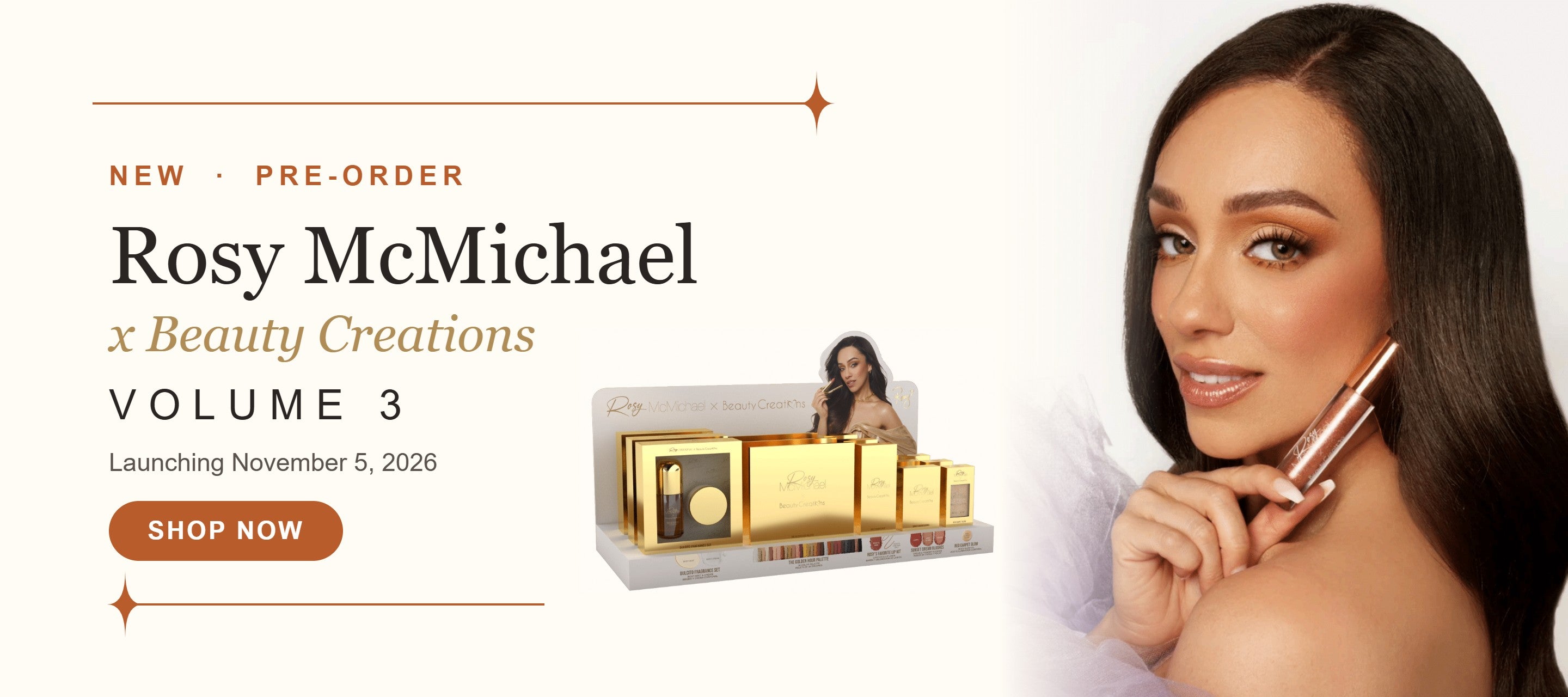 Pre-order Rosy McMichael x Beauty Creations Vol. 3, launching November 5, 2026