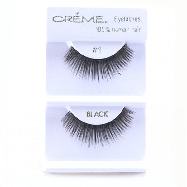 The Creme Shop 100% Human Hair Eyelashes #1 Wholesale-Cosmeticholic