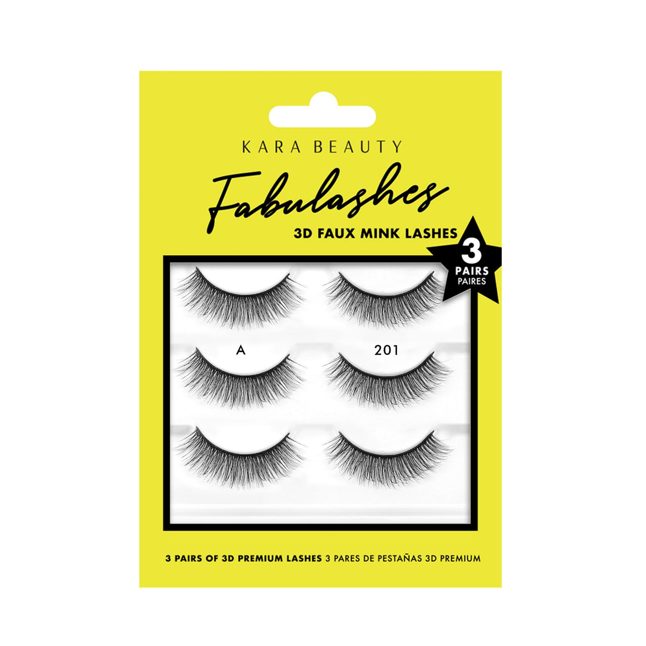 KR-Fabulashes 3D FAUX Mink Lashes 3 Pairs : 3 Packs