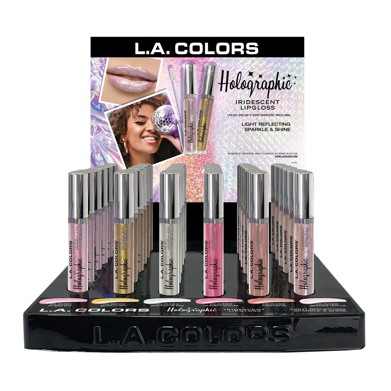 LAC-CLAC496 : Holographic Lipgloss Promo Display 36 PC