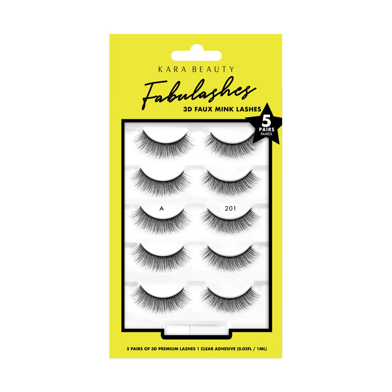 KR-Fabulashes 3D FAUX Mink Lashes 5 Pairs : 3 Packs