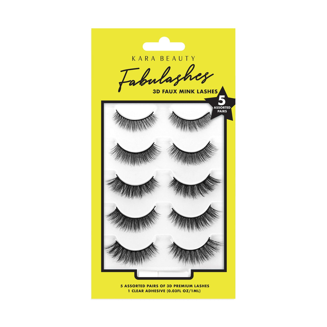 KR-Fabulashes 3D FAUX Mink Lashes 5 Pairs : 3 Packs