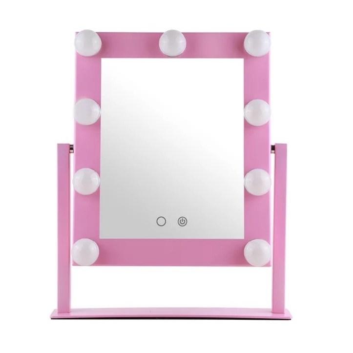 LUR-LM9-Pink : 9 Bulb Vanity Mirror-Pink Berry