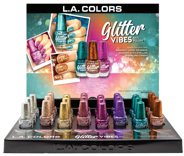 LAC-CLAC456 : Glitter Vibes Polish Promo Display Set 24 PC