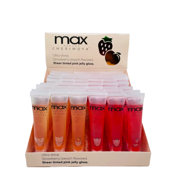 CH-MLC8305-P : MAX Lip Gloss-Sheer Tinted Pink Jelly Gloss/Strawberry &Peach 4 DZ
