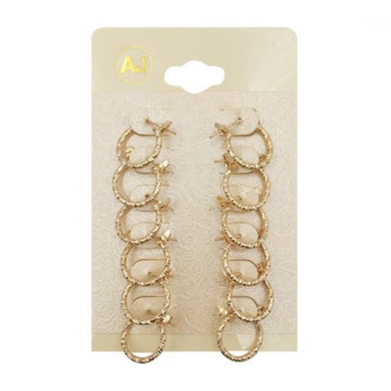 AJ-EH1038G Multi Hoop Earrings 'Gold' : 1 DZ