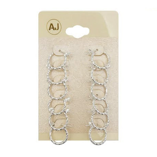 AJ-EH1038S Multi Hoop Earrings 'Silver' : 1 DZ