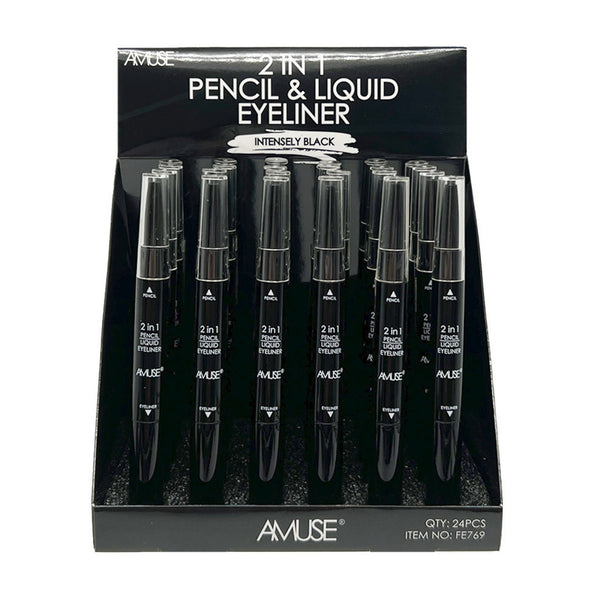 AC-FE769 '2 in 1' Pencil & Liquid Eyeliner 'Black' : 2 DZ