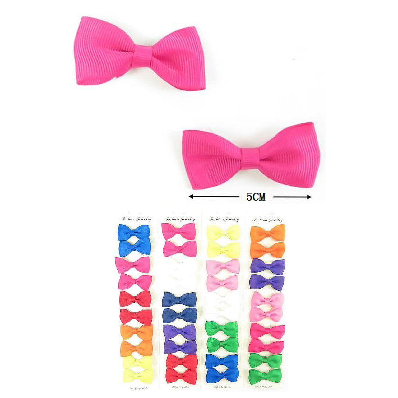 MK-Hair Bow Pin 10 PCS Solid Assorted H1847 1DZ