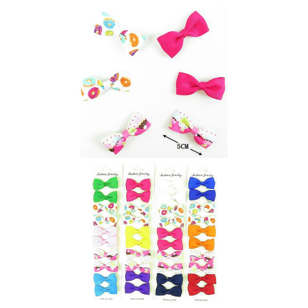 MK-Hair Bow Pin 10 PC Assorted Color  H1848 1DZ