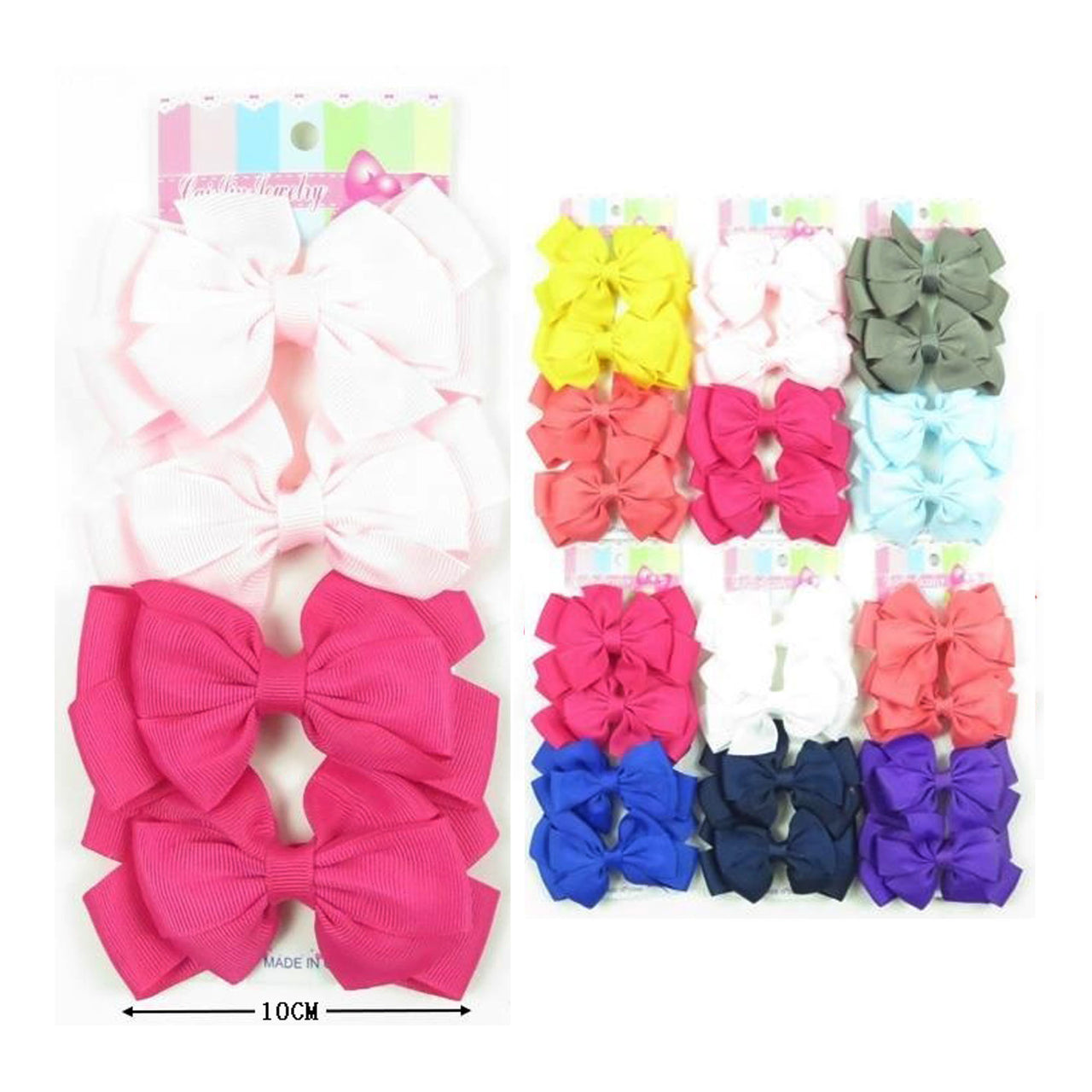 MK-H1884 Hair Bow Pin 4 PC Assorted Color : 1 DZ