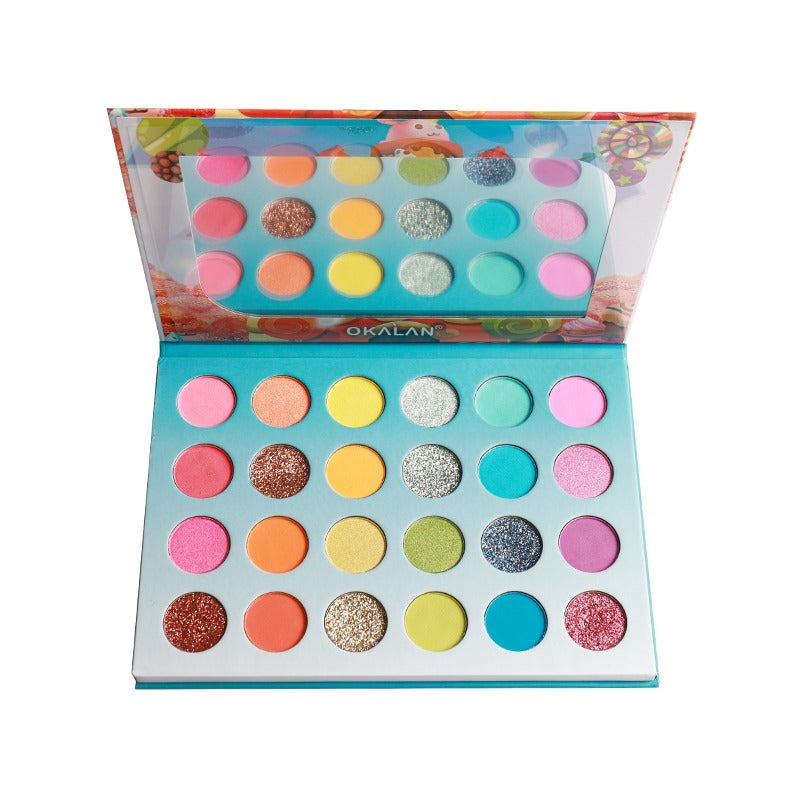 Okalan E112 Candyland II 24 Color Pressed Pigment Palette Wholesale-Cosmeticholic