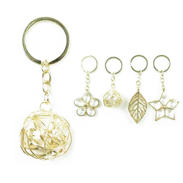 MK-KY390 : Key Chain Gold Plated With Pearl & Stone 1 DZ