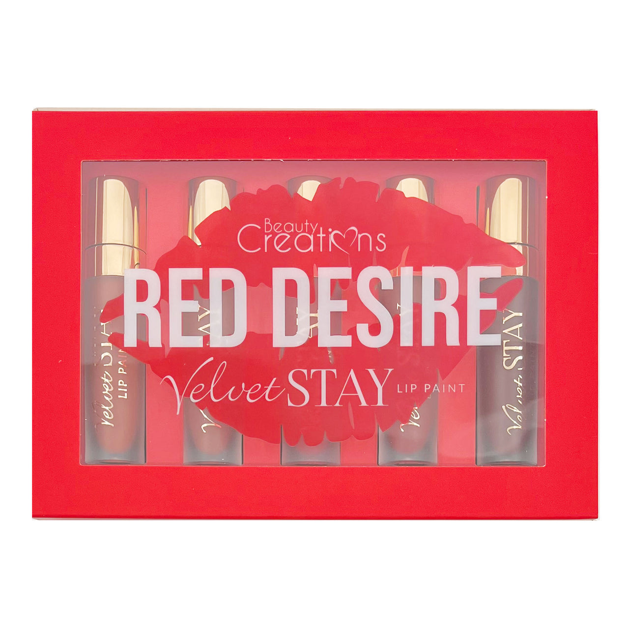 BC-LVSETB Velvet Stay Lip Paint 'Red Desire' Set : 3 SET