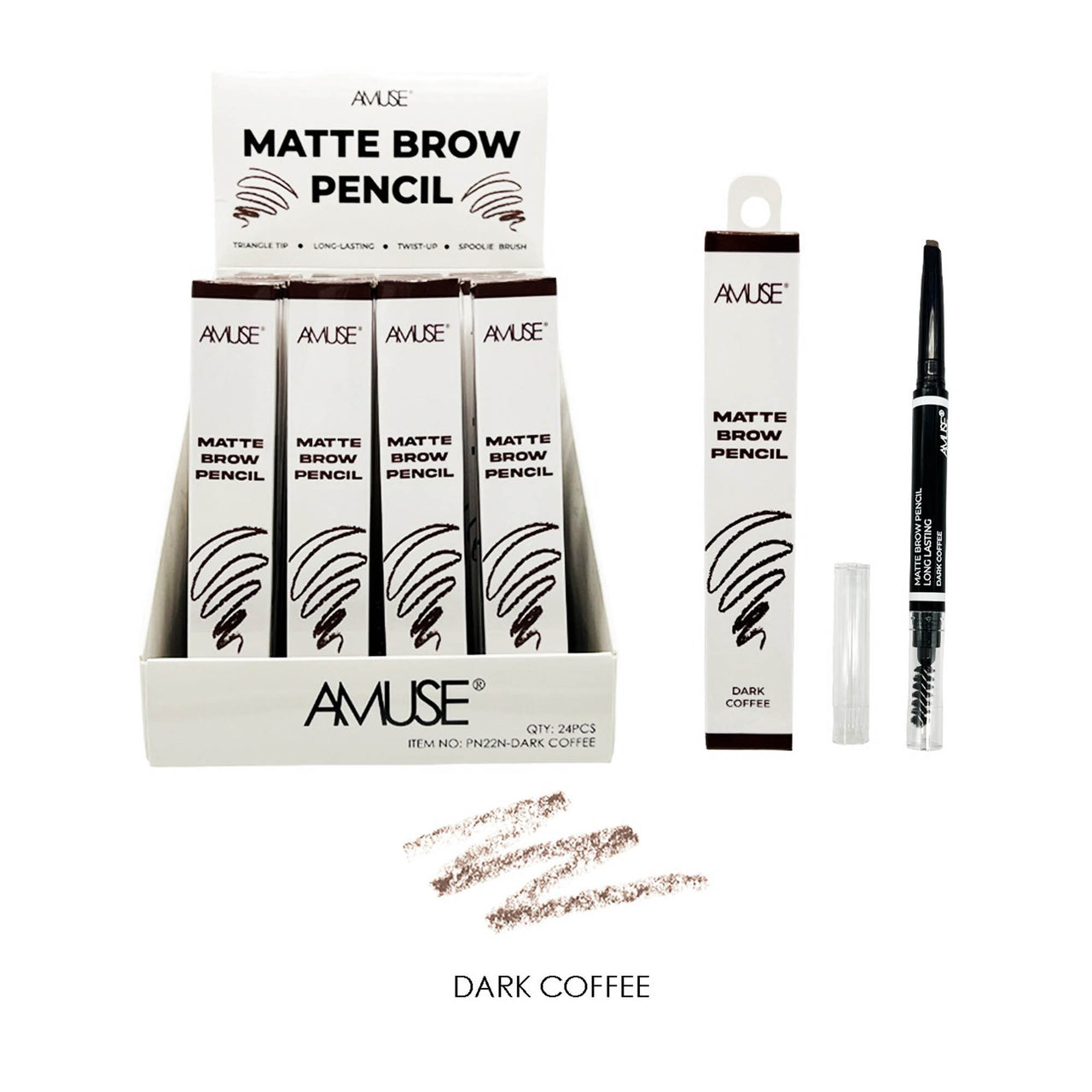 AC-PN22DC Matte Brow Pencil Dark Coffee : 2 DZ