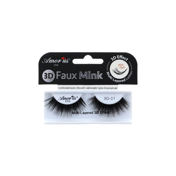 3D01 : Amorus 3D FAUX Mink Lash #01 Wholesale-Cosmeticholic