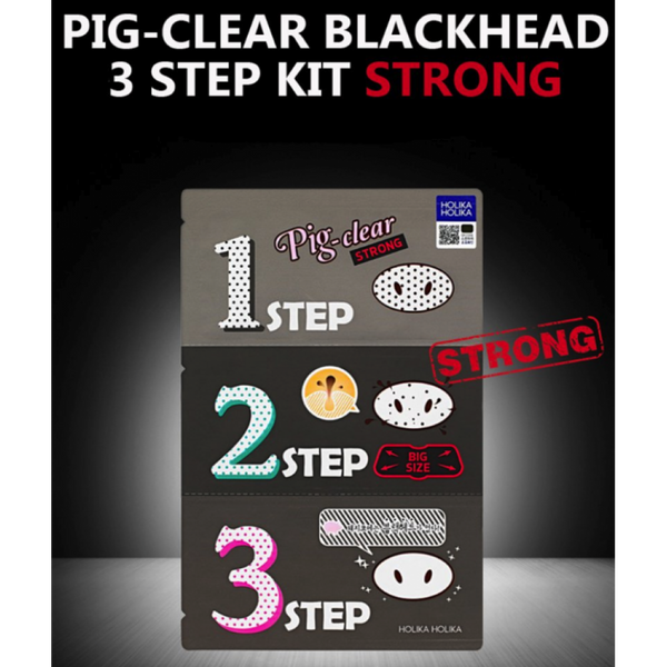 RW-Holika Holika Pig Nose Clear Black Head 3-Step Kit 'Strong' : 5 Packs
