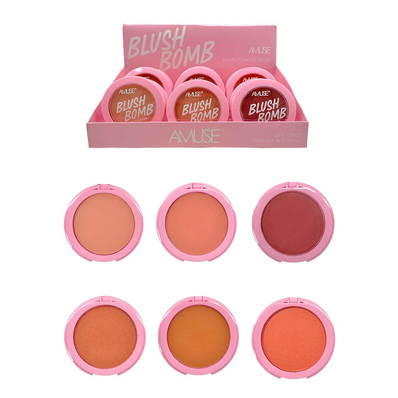 AC - BL3101MIX 'Blush Bomb' Matte Powder Blush : 1 DZ - CosmeticholicAmuse CosmeticsACBL3101MIXFaceAC - BL3101MIX 'Blush Bomb' Matte Powder Blush : 1 DZ