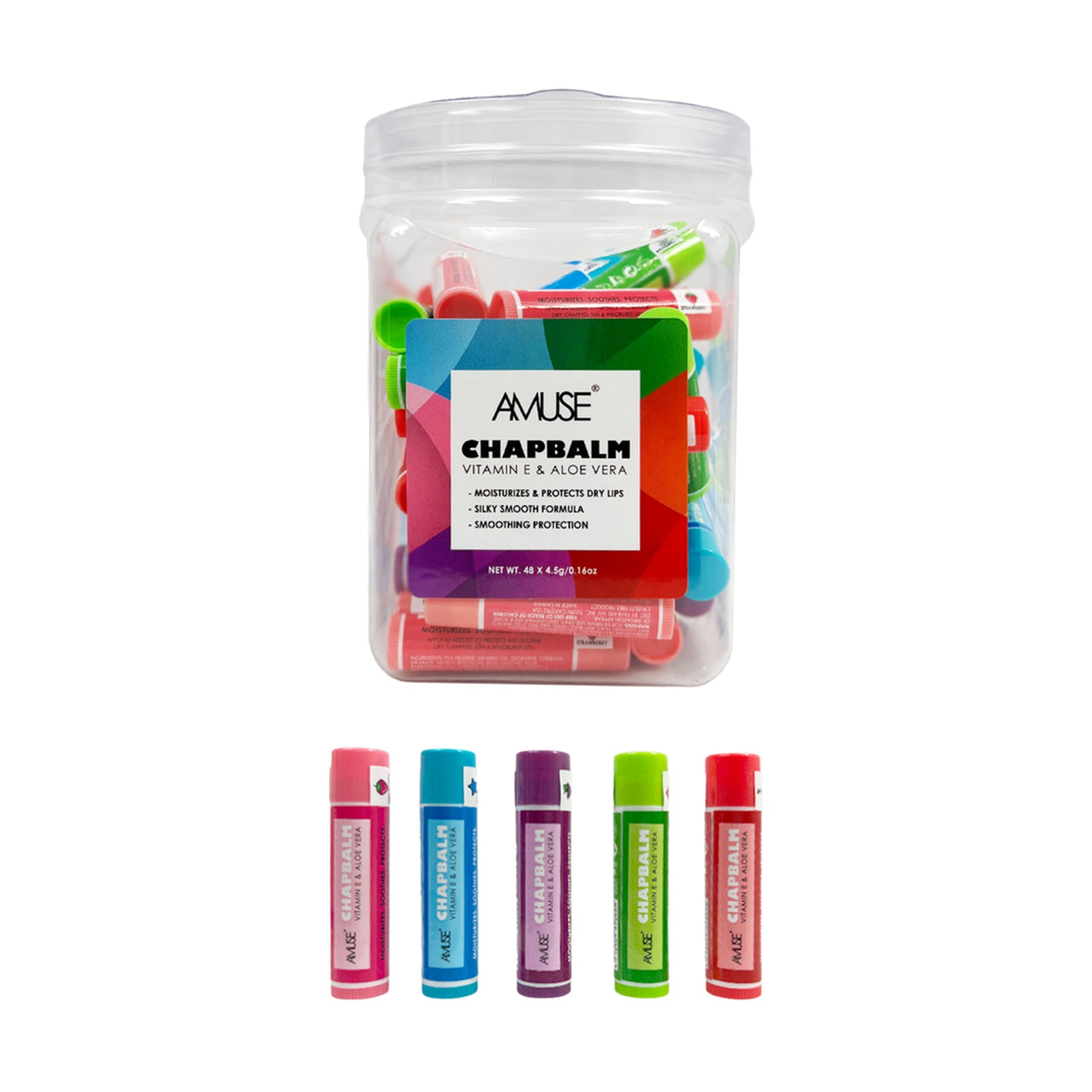 AC - BT11M Chapbalm Vitamin E & Aloevera : 4 DZ - CosmeticholicAmuse CosmeticsACBT11MLipsAC - BT11M Chapbalm Vitamin E & Aloevera : 4 DZ