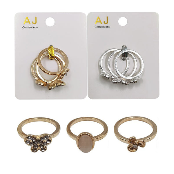 AJ - AJR2003 3PC Fashion Ring : 1 DZ - CosmeticholicAJAJAJR2003JewelryAJ - AJR2003 3PC Fashion Ring : 1 DZ