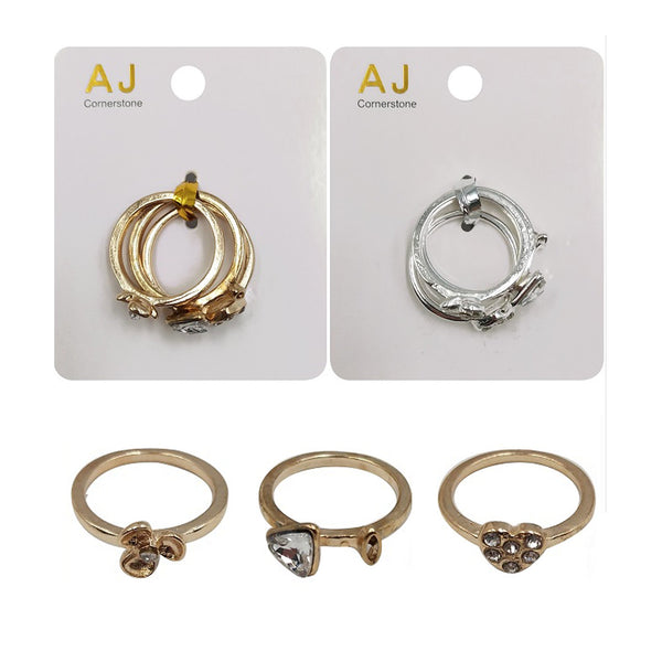 AJ - AJR2029 3PC Fashion Ring : 1 DZ - CosmeticholicAJAJAJR2029JewelryAJ - AJR2029 3PC Fashion Ring : 1 DZ