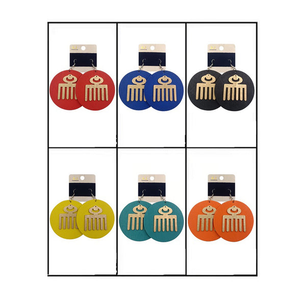 AJ - ER2354 Fashion Wood Earring : 1 DZ - CosmeticholicAJAJER2354JewelryAJ - ER2354 Fashion Wood Earring : 1 DZ