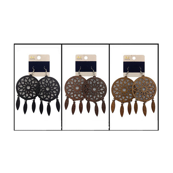 AJ - ER2359 Fashion Wood Earring : 1 DZ - CosmeticholicAJAJER2359JewelryAJ - ER2359 Fashion Wood Earring : 1 DZ