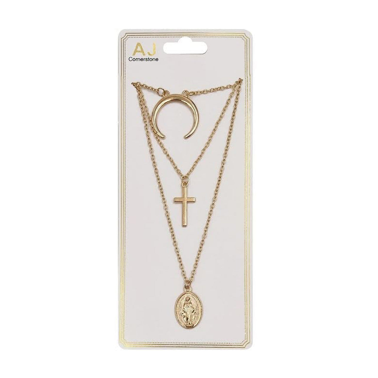 AJ - NK2104G Gold Layered Fashion Necklace : 1 DZ - CosmeticholicAJJewelryAJ - NK2104G Gold Layered Fashion Necklace : 1 DZ