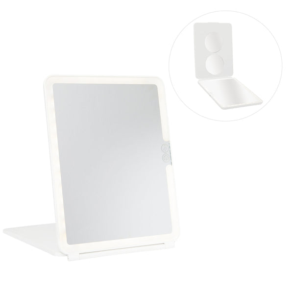 BC - DC103 On The Go LED Rechargeable Vanity Mirror : 1 PC - CosmeticholicBeauty CreationsDC103WTools & BrushesWhiteBC - DC103 On The Go LED Rechargeable Vanity Mirror : 1 PC