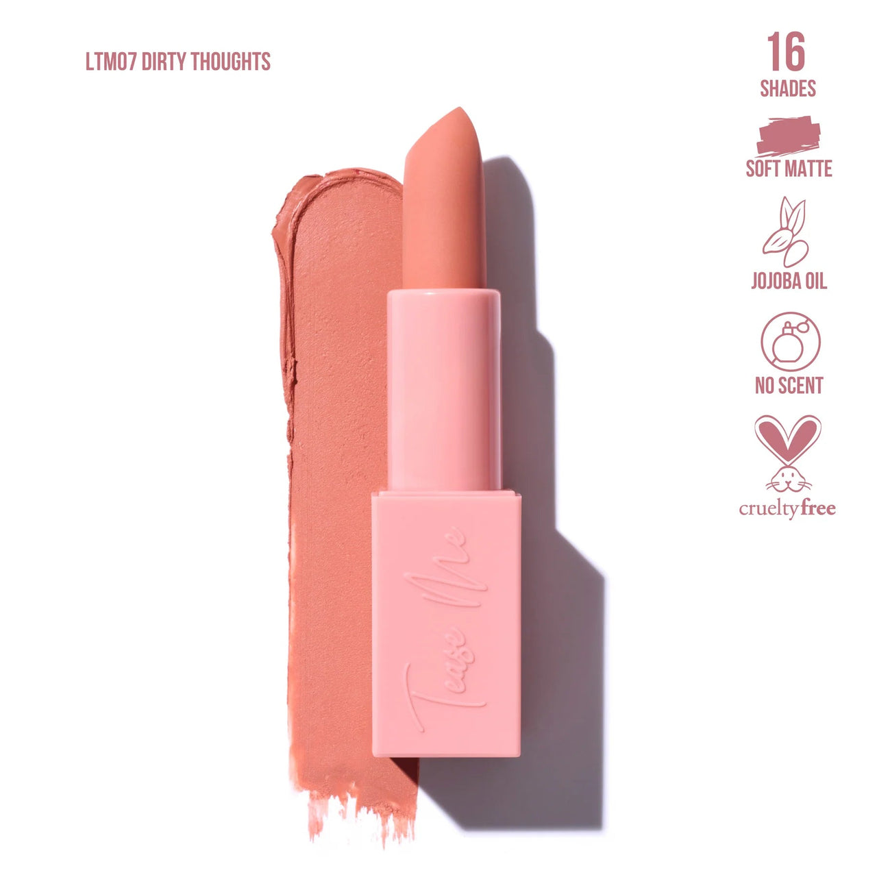 BC - LTM Tease Me Lipstick 16 Colors : 6 PC - CosmeticholicBeauty CreationsLipsLTM07 Dirty ThoughtsBC - LTM Tease Me Lipstick 16 Colors : 6 PC