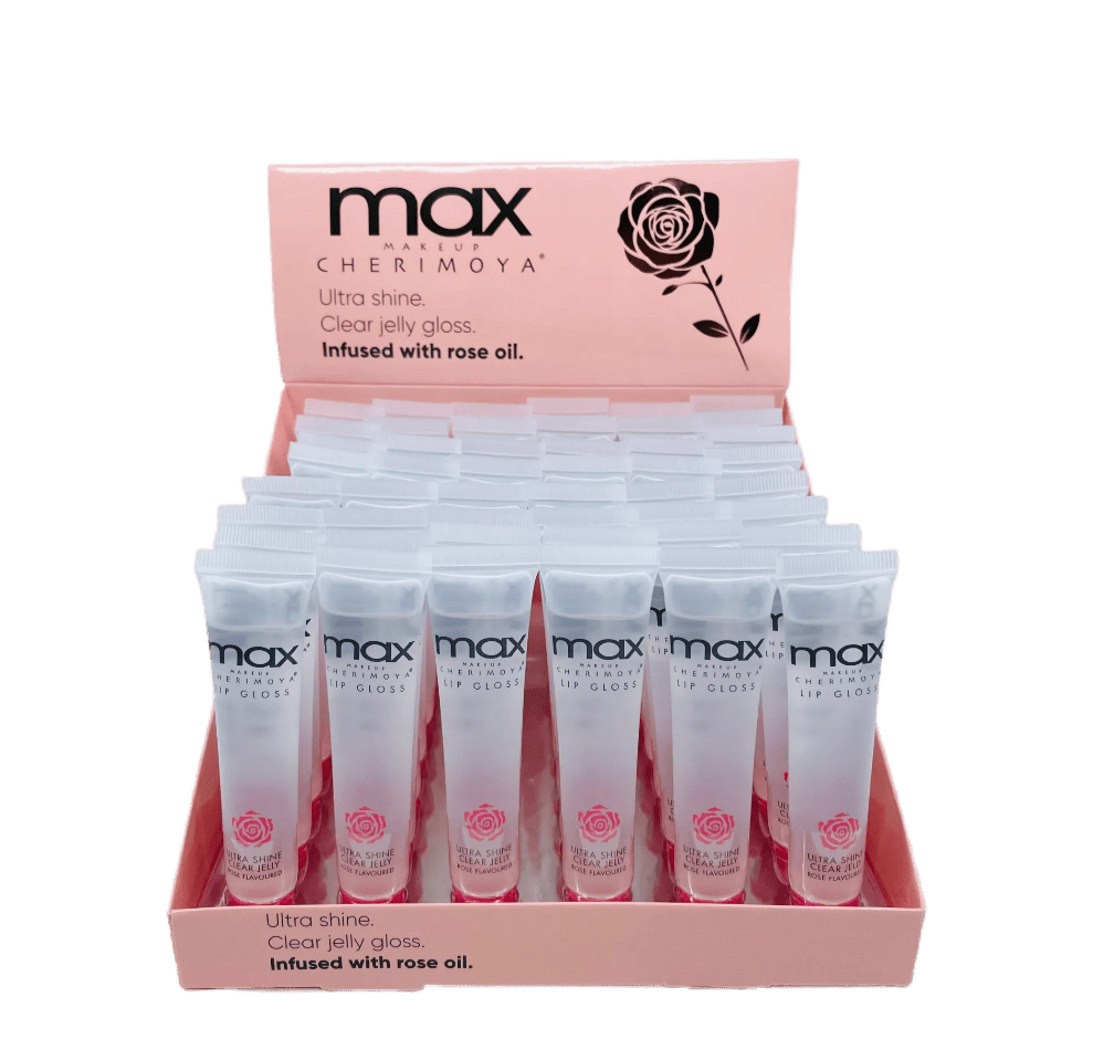 CH - MLRS8436 - P : MAX Lip Gloss - Ultra Shine Clear Jelly Gloss/Infused with Rose Oil 4 DZ - CosmeticholiccherimoyaMLRS8436-PLipsCH - MLRS8436 - P : MAX Lip Gloss - Ultra Shine Clear Jelly Gloss/Infused with Rose Oil 4 DZ