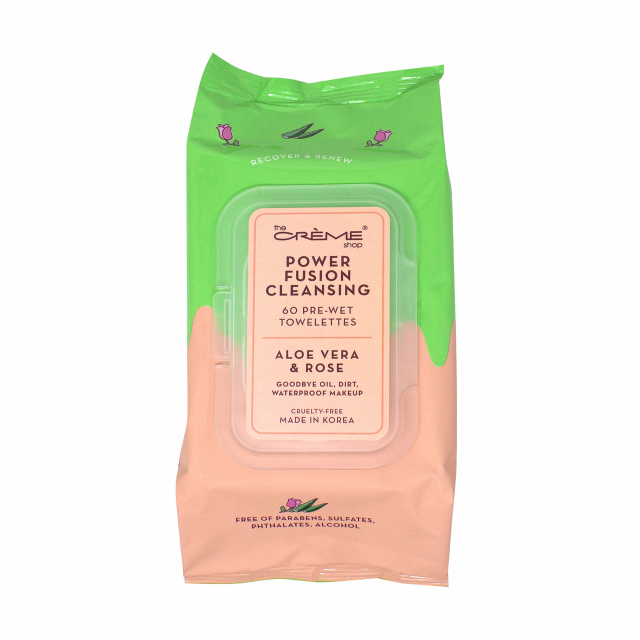 CR - Power Fusion Cleansing 60 Pre - Wet Towelettes : 3 PC - CosmeticholicThe Creme Shopskincare & BodyAloe Vera & RoseThe Creme Shop Power Fusion Cleansing 60 Pre - Wet Towelettes Aloe Vera & Rose Cosmetic Wholesale - Cosmeticholic