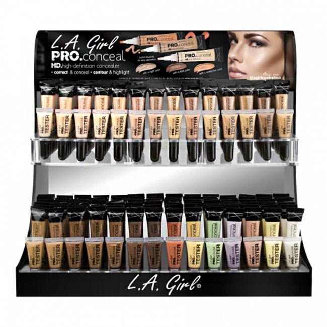 GCD241.1: HD Pro Conceal Display Set 336 PC + 28 Tester - CosmeticholicL.A. GirlGCD241.1FaceLA Girl HD Pro Conceal Concealer Display Set GCD241.1 Wholesale - Cosmeticholic