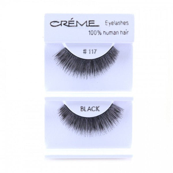 Human Hair Eyelashes 117 - 1DZ Pack - CosmeticholicThe Creme ShopEyesThe Creme Shop 100% Human Hair Eyelashes 117 Wholesale - Cosmeticholic