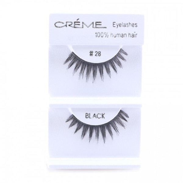 Human Hair Eyelashes 28 - 1DZ Pack - CosmeticholicThe Creme ShopEyesThe Creme Shop 100% Human Hair Eyelashes 28 Wholesale - Cosmeticholic