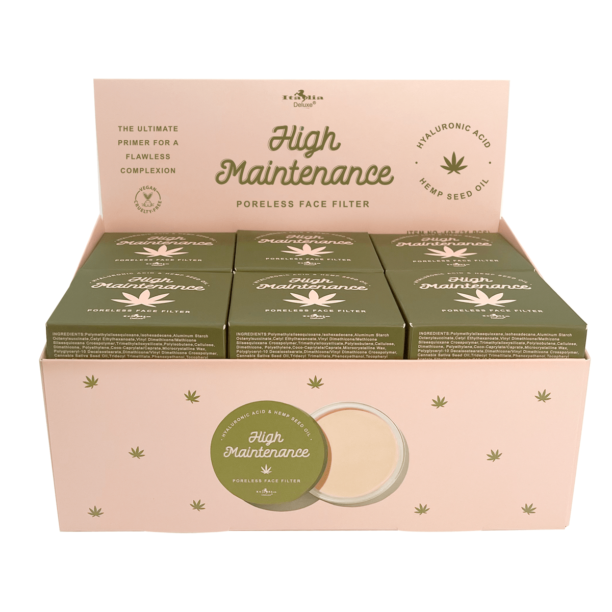 ITA - 107 High Maintenance Primer : 2 DZ - CosmeticholicItalia DeluxeITA107FaceItalia Deluxe 107 High Maintenance Primer Poreless Face Filter Cosmetic Wholesale - Cosmeticholic