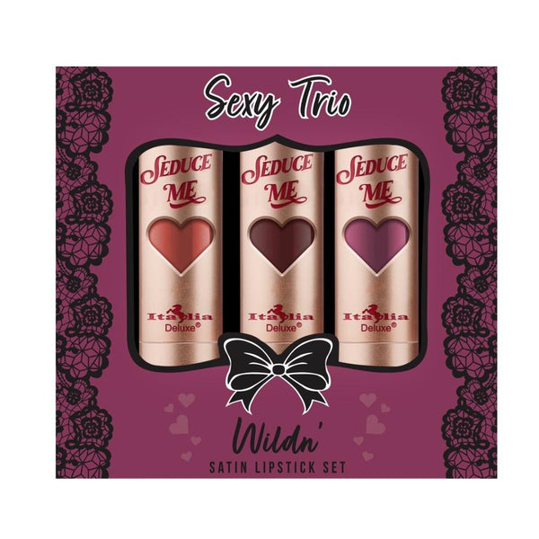 ITA - 192SETC : Sexy Trio Satin Lipstick Set - Wildn' : 3 Sets - CosmeticholicItalia DeluxeITA192SETCLipsItalia Deluxe 192 SET C Sexy Trio Satin Lipstick Set Wildn' Cosmetic Wholesale - Cosmeticholic