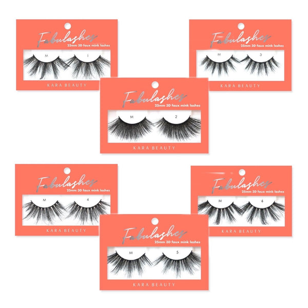 KR - 25MM 3D FAUX MINK LASHES : 6 PAIRS - CosmeticholickaraEyesM1KR - 25MM 3D FAUX MINK LASHES : 6 PAIRS