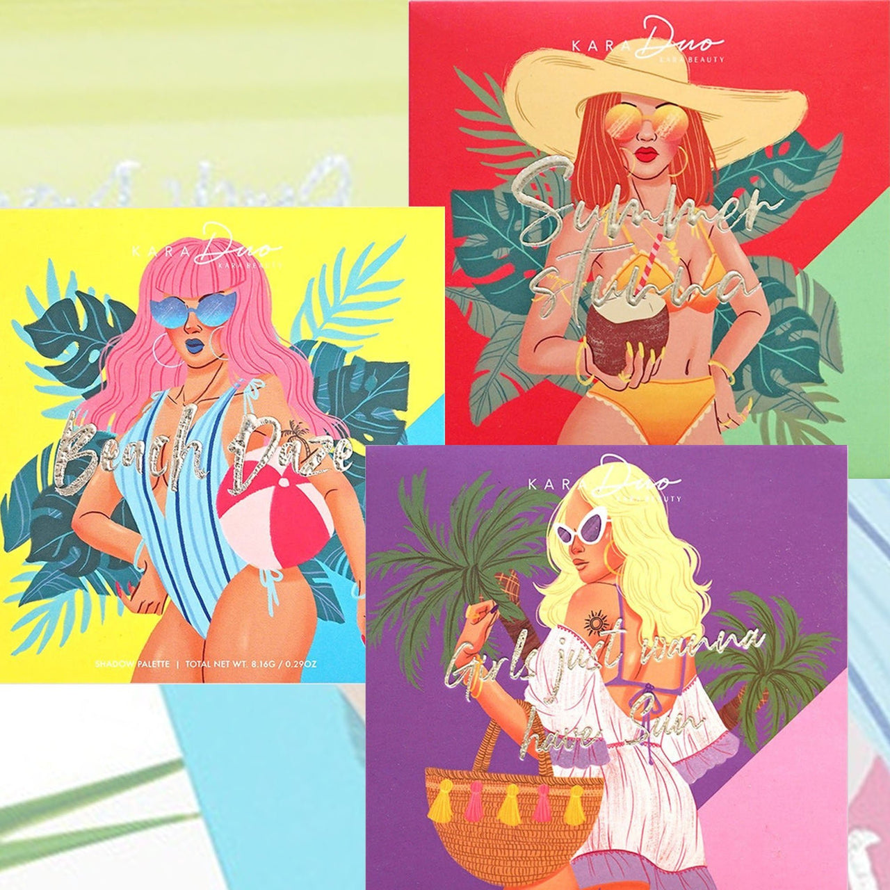 KR - ES88 - 90 Summer Beach Collection Bundle 3 PC - CosmeticholickaraKRES888990EyesKR - ES88 - 90 Summer Beach Collection Bundle 3 PC