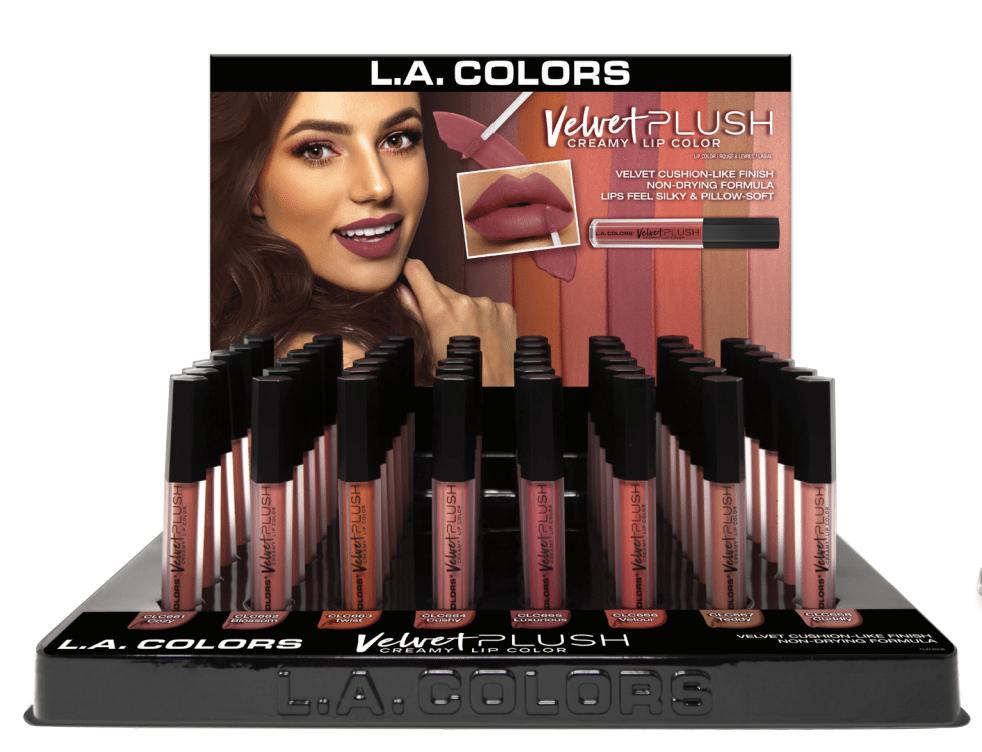 LAC - CLAC455 : Velvet Plush Lipgloss Promo Display Set 48 PC - CosmeticholicL.A. COLORSCLAC455LipsLAC - CLAC455 : Velvet Plush Lipgloss Promo Display Set 48 PC